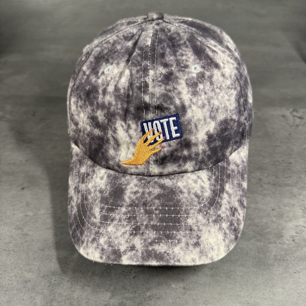 Go Vote Democratic Politcs Hat Gray White Tie Dye Trucker‎ Dad Cap Indie Liberal
